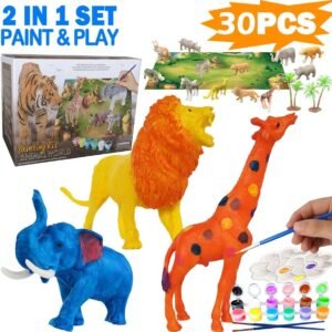 Yileqi 30Pcs Animal Painting Kit for Kids Arts and Craft Set, Paint