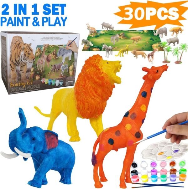 Yileqi 30Pcs Animal Painting Kit for Kids Arts and Craft Set, Paint