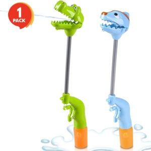 ArtCreativity 13 Inch Dinosaur Hand Grabber Water Squirter Toy, Dual Water Squirt