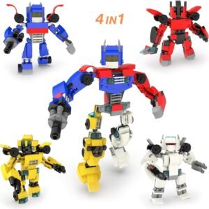 4-in-1 Robot Building Blocks Toys for Boys, 504 PCs Creative Building Bricks