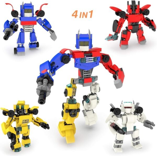 4-in-1 Robot Building Blocks Toys for Boys, 504 PCs Creative Building Bricks