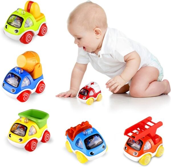 ShinePick Pull Back Cars, Toy Cars for Toddlers, Push and Go Vehicles