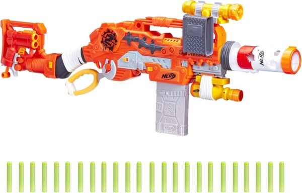 Scravenger Nerf Zombie Strike Toy Blaster with Two 12-Dart Clips, 26 Darts,