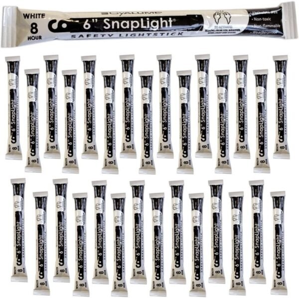 Cyalume SnapLight White Light Sticks 6 Inch Industrial Grade, High Intensity Glow