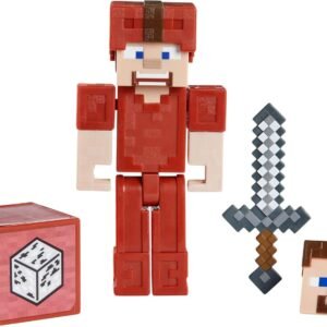 Minecraft Earth 3.25 Steve in Red Leather Figure Kit Toy