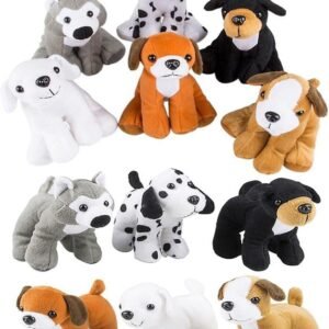 4Es Novelty Stuffed Plush Soft Dogs Animals Puppies Bulk Party Favor, Large
