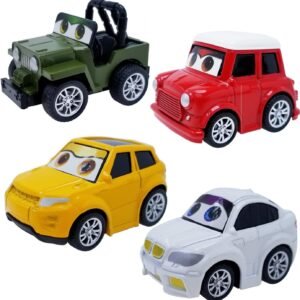 Tonmp Set of 4 Pull Back Trucks Cars Toy,164 die-cast Metal Pull