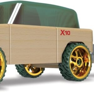 Automoblox Collectible Wood Toy Cars and TrucksMini X10 Timber Pack with Trailer