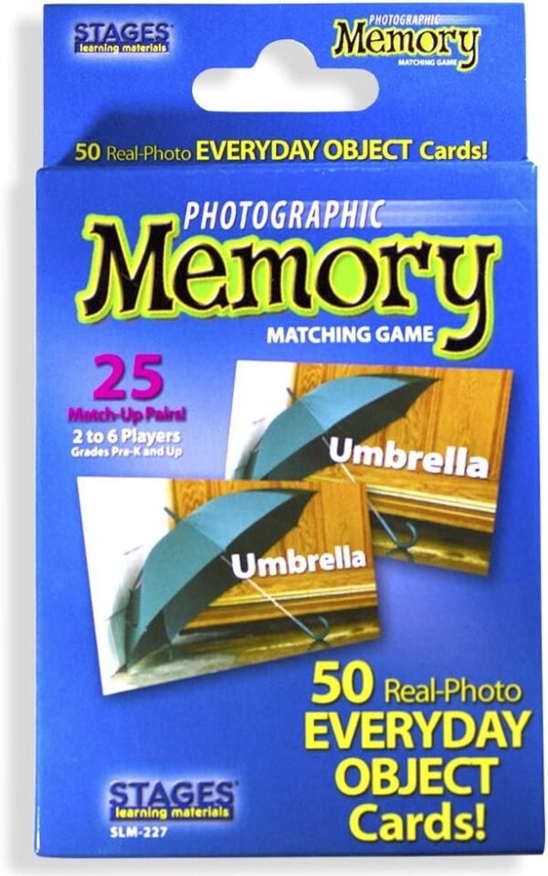 Stages Learning Materials Picture Memory Everyday Objects Card Game, Blue, Size 5