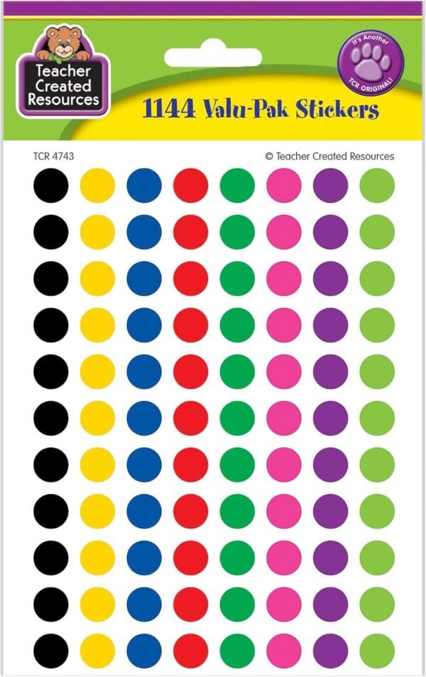 Teacher Created Resources Colorful Circles Mini Stickers Value Pack, Multi Color 4743