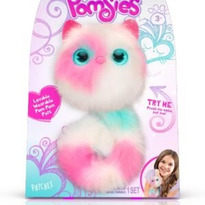 Pomsies Patches Plush Interactive Toys, White/Pink/Mint Kit Toy Fun Kids