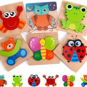 Slotic Wooden Puzzles for Toddlers - Animal Jigsaw Puzzles for 1 2