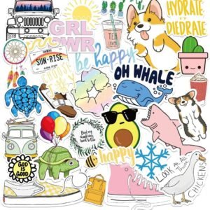 Hrayipt Vsco Stickers for Water Bottles, 50 Pcs Hydro Flask Stickers Cute
