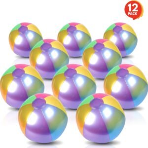 ArtCreativity Metallic Color Beach Balls - Pack of 12 - Summer Toys