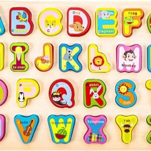 Wooden Puzzles for Toddlers Alphabet ABC Puzzles Learning Board Toys for 2-5