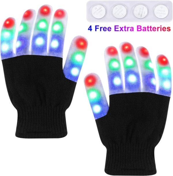 TOBEHIGHER Children LED Gloves - LED Finger Light Gloves, 3 Colors 6