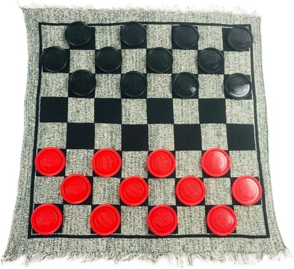 Yuanhe 3 in 1 Giant Checkers Set and Tic Tac Toe Game