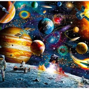 1000 Piece Space Traveler Puzzles Paper Planets Spacecraft in Space Jigsaw Puzzle