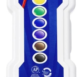 PRANG Oval-8 Pan Watercolor Paint Set, 8 Assorted Colors, Refillable, Includes Brush