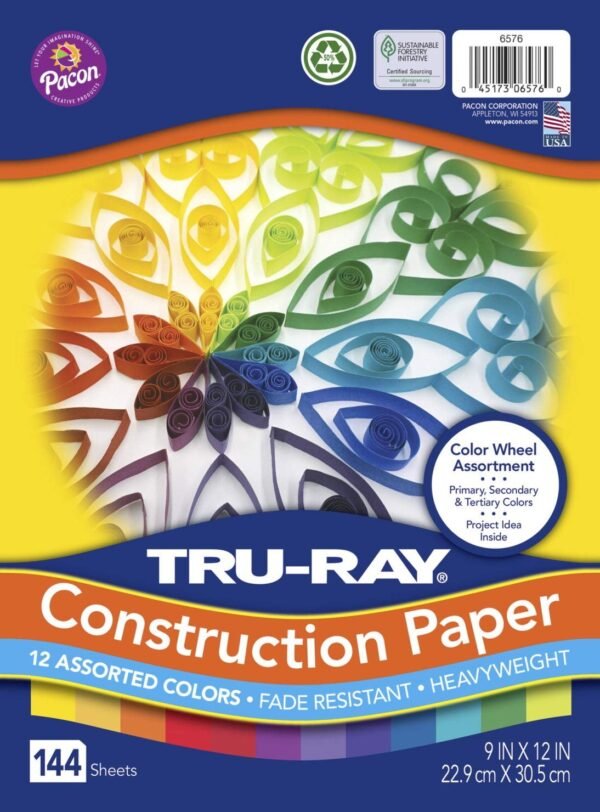 Tru-Ray Color Wheel Assortment, 9 x 12 Inches, Assorted Colors, Pack of