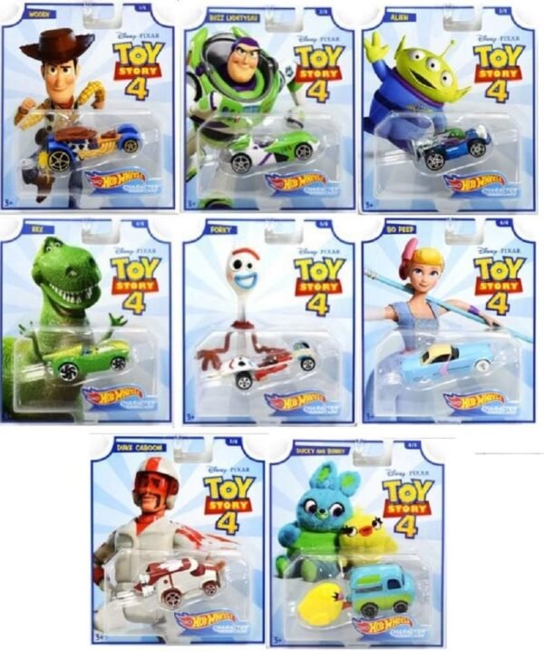 Hot Wheels Toy Story 4 - Complete Set of 8 Collectible Character