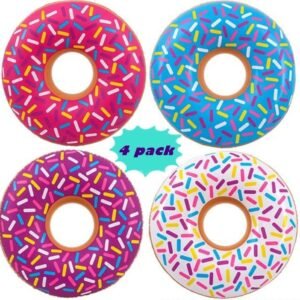 4Es Novelty Pool Floats for Kids 4 Assorted Pack Small Donuts Swim