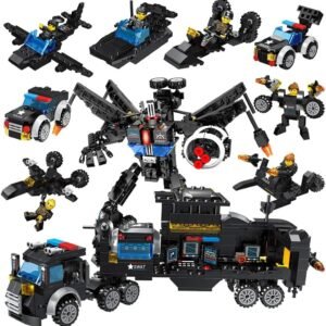 Lucky Doug 701PCS Building Bricks Set, 26 in 1 Police Car Building