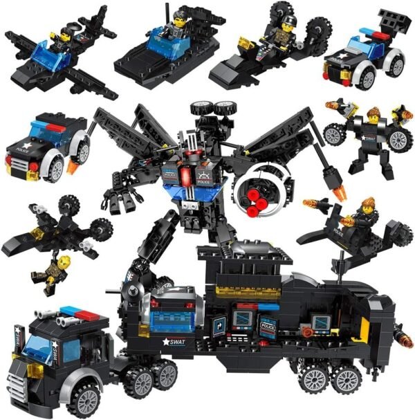 Lucky Doug 701PCS Building Bricks Set, 26 in 1 Police Car Building