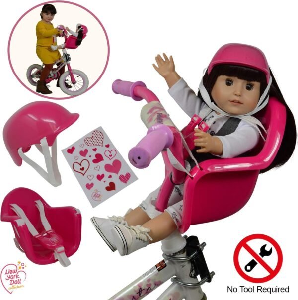 The New York Doll Collection Doll Bike Seat Carrier for Baby Dolls