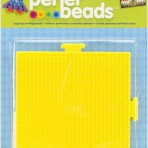 Perler Beads Yellow Square Pegboards, 2pc, 5.7 L x 5.7 H