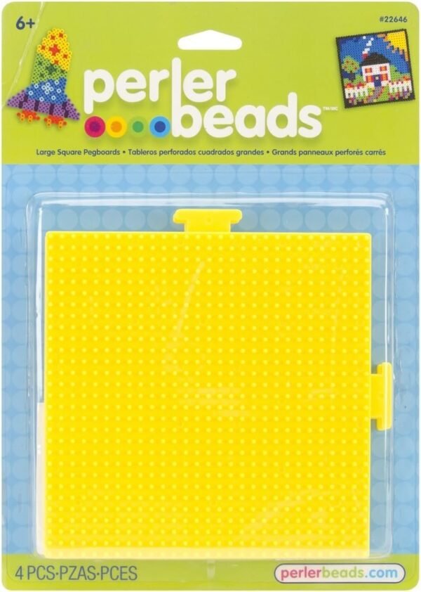 Perler Beads Yellow Square Pegboards, 2pc, 5.7 L x 5.7 H