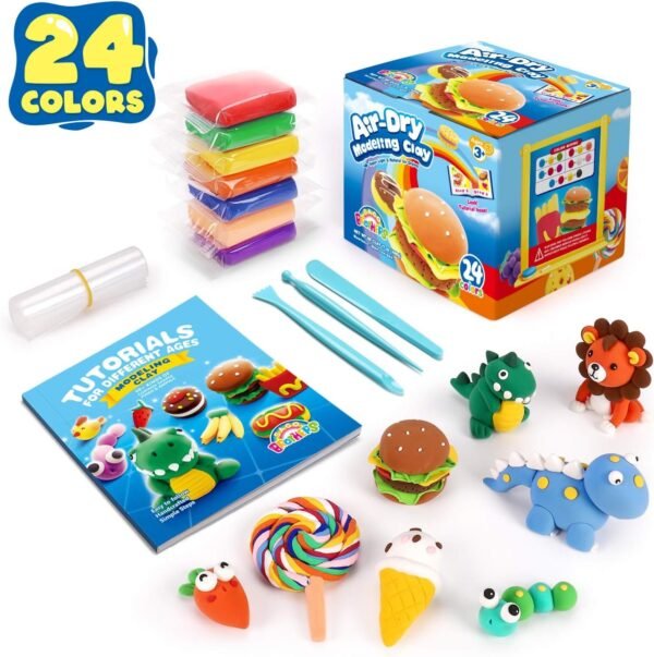 Sago Brothers Air Dry Clay, 24 Colors Modeling Clay for Kids, Molding