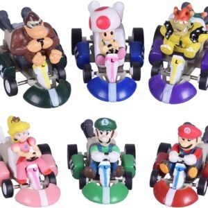 Max Fun Mario Kart Cars Pull Backs Action Figure Pack of 6
