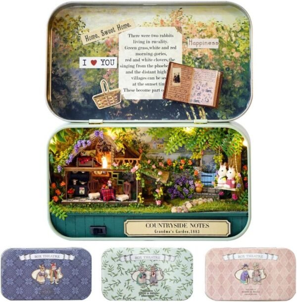 CUTEBEE Box Theatre Doll House Furniture Miniature, 124 DIY Dollhouse Kit for