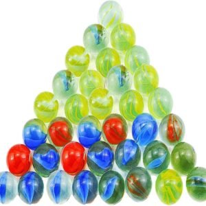 OBTANIM 30 Pcs Glass Marbles Toy, 1 Inch Mega Beautiful Cats Eyes