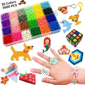 Water Fuse Beads Kit 30 Colors 3600 Beads, Creative Beads Toy DIY