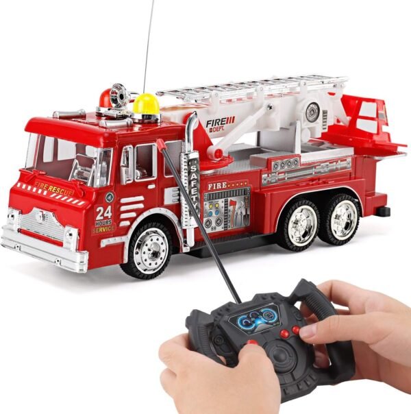 10 R/C Rescue Fire Engine Truck Remote Control Kids Toy with Extending