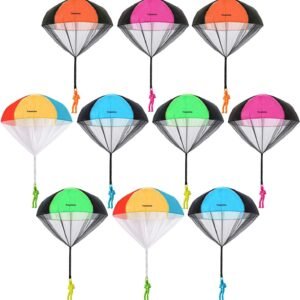 Trounistro 10 Pieces Parachute Toy Tangle Free Throwing Toy Parachute Figures Hand