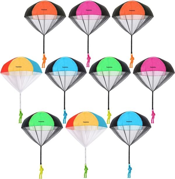 Trounistro 10 Pieces Parachute Toy Tangle Free Throwing Toy Parachute Figures Hand