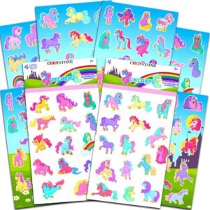 Crenstone Unicorn Stickers Party Supplies Pack -- Over 120 Unicorns Stickers and