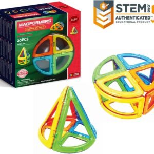 Magformers Curve 20 Pieces Rainbow Colors, Educational Magnetic Geometric Shapes Tiles Building