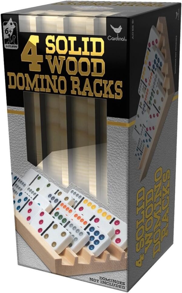 4 Solid Wood Domino Racks Kit Toy Fun Kids Pack