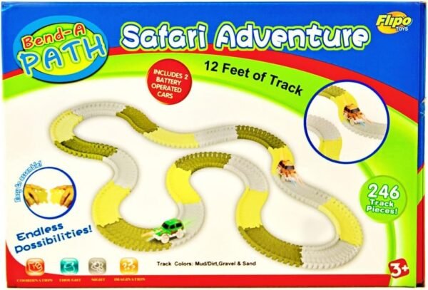 246 Piece Glow in the Dark Bend-a-Path Safari Adventure Playset for Kids,