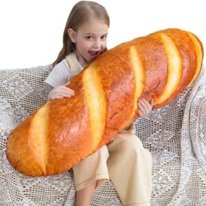 32 in 3D Simulation Bread Shape Pillow Soft Lumbar Back Cushion Funny