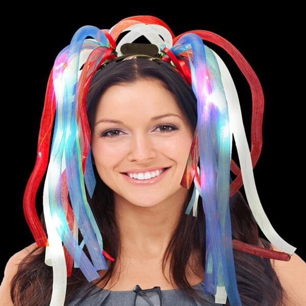 Fun Central O553 LED Light Up Party Dreads - Red, White, Blue