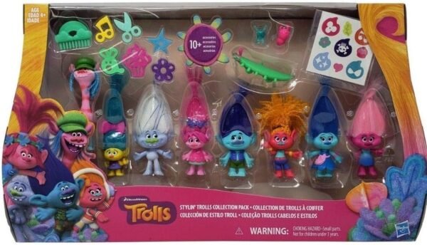 D W The DreamWorks Trolls Stylin Troll Collection Pack, Multicolor