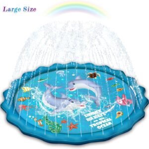 Abida Splash Pad, 65 Outside Sprinkler Play Mat for Kids, Extra Large