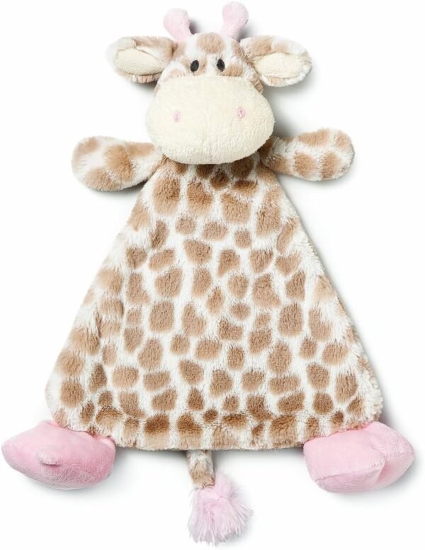 DEMDACO Sadie Giraffe Pale Pink Childrens Plush Rattle Blankie Kit