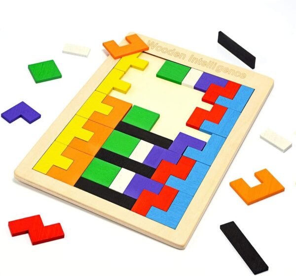 Fricon Wooden Tetris Puzzle Toys for Kids - Best Gifts