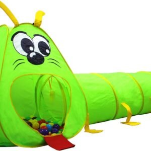 Kiddey Caterpillar Play Tunnel and Tent Combo 2-Piece Set Kids Crawling and